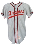 1958-66 Braves #47 Game Worn Wilson Flannel Jersey (MEARS LOA)