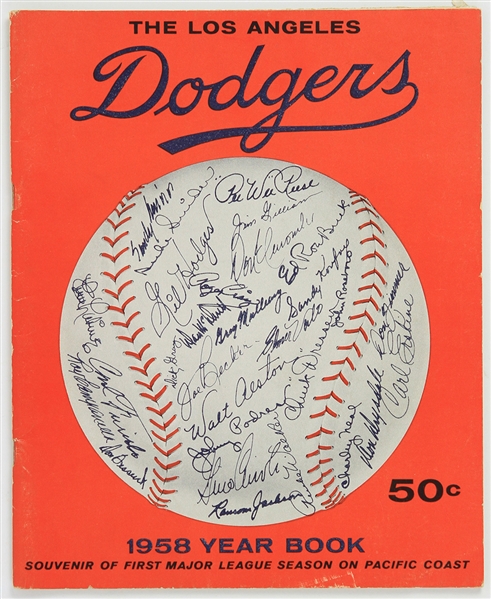 1958 Los Angeles Dodgers Year Book 