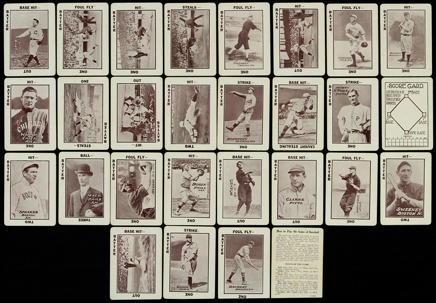 1913 Baseball The National Game Playing Cards - Lot of 28 w/ Connie Mack, Tris Speaker, Big Ed Walsh & more 