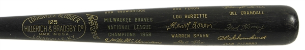 1958 Milwaukee Braves National League Champions H&B Louisville Slugger Commemorative Black Bat