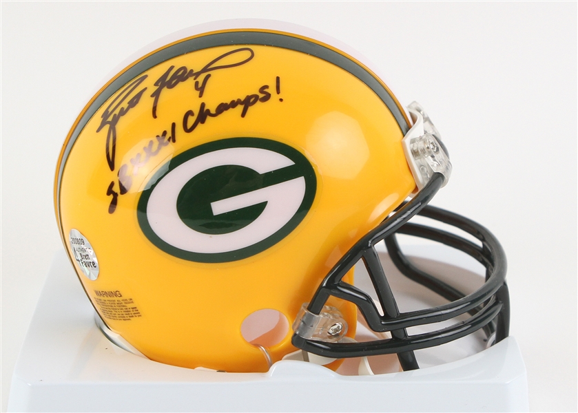 1992-2007 Brett Favre Green Bay Packers Signed Mini Helmet (Brett Favre Hologram)
