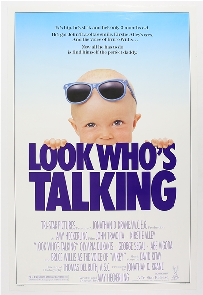 1989 Look Whos Talking 27"x 41" Film Poster