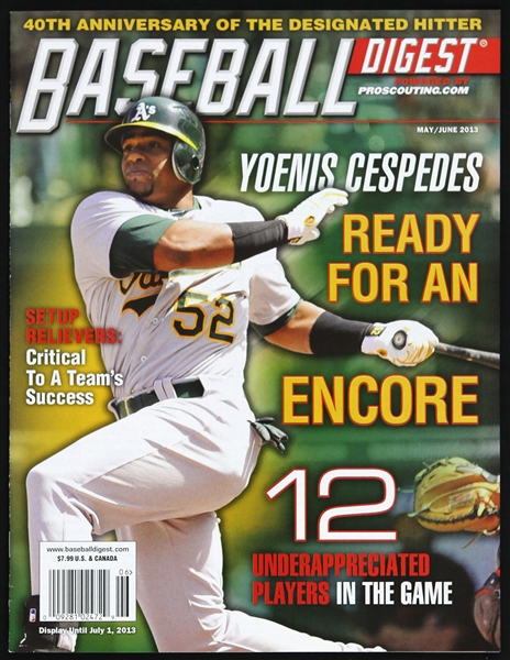 2013 Yoenis Cespedes Oakland As Baseball Digest 