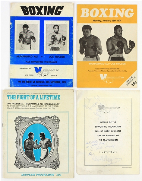 1971-75 Muhammad Ali Joe Frazier World Heavyweight Champion Closed Circuit Fight Programs - Lot of 3