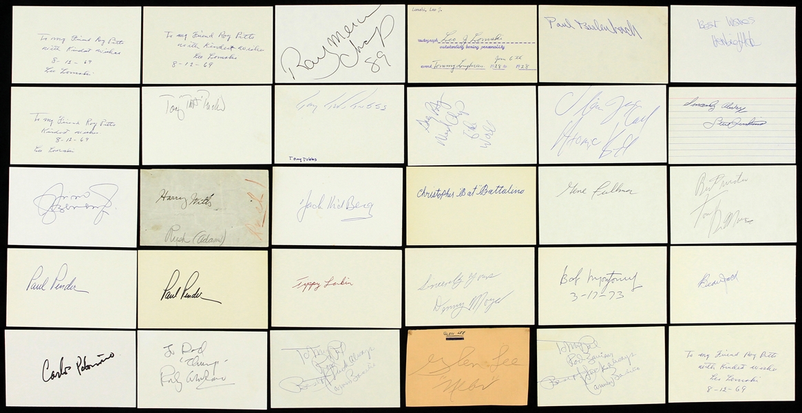 1910s-90s Boxing Signed Notecard & Cut Collection - Lot of 75+ w/ Jack Dempsey, Carmen Basilio, Archie Moore & More (JSA)