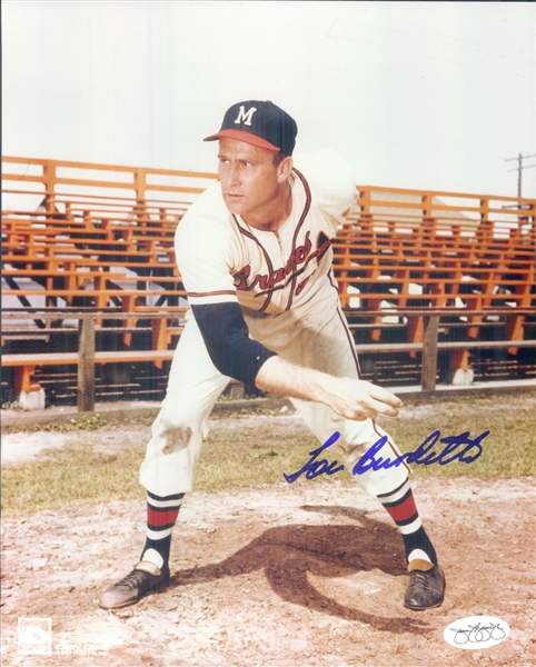1953-63 Lou Burdette Milwaukee Braves Signed 8" x 10" Photo (*JSA*)