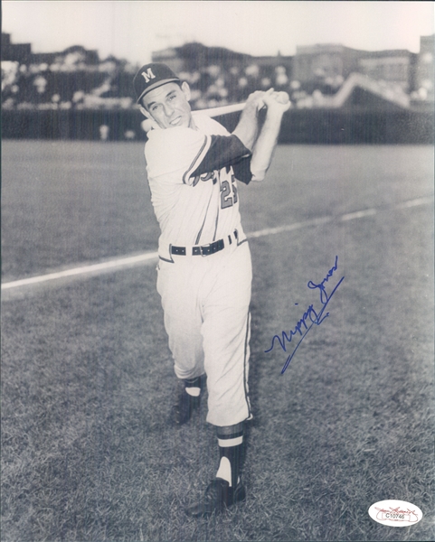 1957 Nippy Jones Milwaukee Braves Signed 8" x 10" Photo (*JSA*)