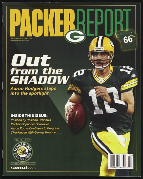 2008 Aaron Rodgers Green Bay Packers Packer Report 