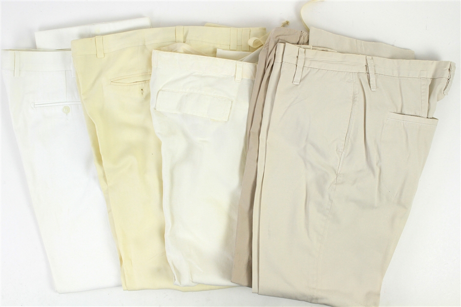 2000s William Shatner Worn Khaki Linen & Suit Pants Collection - Lot of 5 w/ Giorgio Armani, Tino Milani, Faconnable, Arnold Zimberg & Earnest Sewn (Shatner LOA/MEARS LOA)