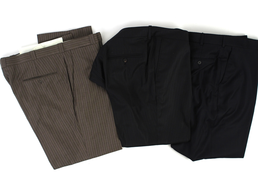 2000s William Shatner Worn Suit Pants Collection - Lot of 3 w/ Tom Jones, Samsurin & Viyella (Shatner LOA/MEARS LOA)
