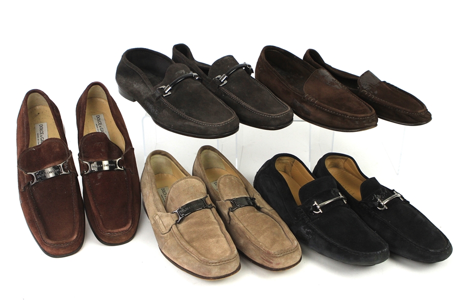 1990s William Shatner Worn Suede Loafer Collection - Lot of 5 Pairs w/ Dolce & Gabbana, Carvela, Cole Haan & Ermenegildo Zegna (Shatner LOA/MEARS LOA)