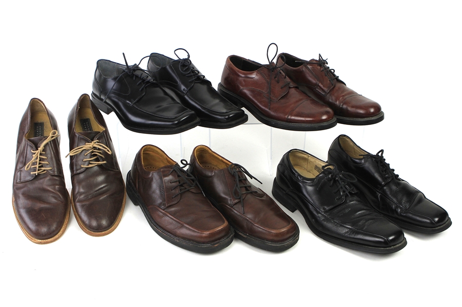 1990s-2000s William Shatner Worn Leather Dress Shoes Collection - Lot of 5 Pairs w/ Kenneth Cole, Barneys, Ecco, Florsheim & Bravo Browns (Shatner LOA/MEARS LOA)