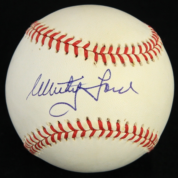 1991 Whitey Ford New York Yankees Signed OAL Brown Comiskey Park Inaugural Year Baseball (JSA)