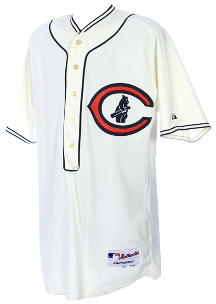2014 (May 4) Gary Jones Chicago Cubs Signed Game Worn 1929 Throwback Home Jersey (MEARS LOA/JSA/MLB Hologram)