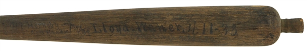 1933 Lloyd Waner Pittsburgh Pirates H&B Louisville Slugger Professional Model Sidewritten Lathe Bat (MEARS A10)