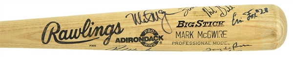 1992-93 Oakland Athletics Signed Mark McGwire Rawlings Adirondack Bat w/ 8 Signatures Including McGwire, Rickey Henderson, Tony LaRussa & More (MEARS LOA/JSA)