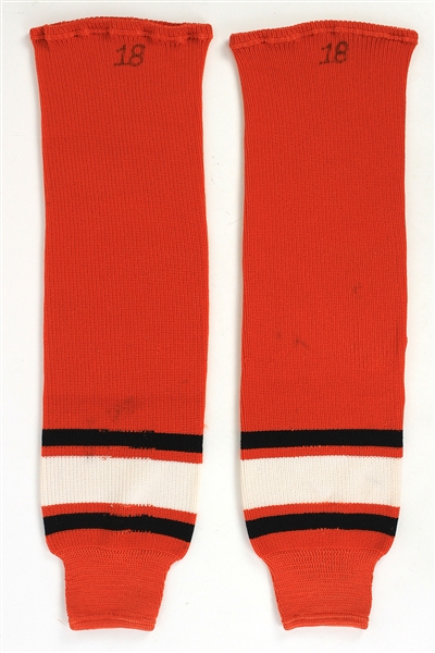 1996-97 Dale Hawerchuk Philadelphia Flyers Game Worn Uniform Socks (MEARS LOA)