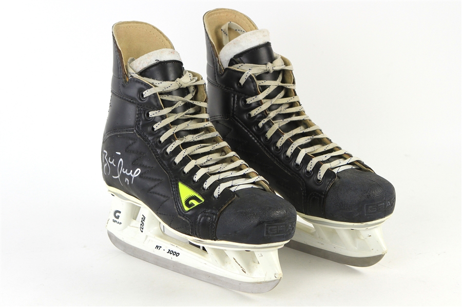 2000-04 Brett Hull Detroit Red Wings Signed Game Work Skates (MEARS LOA/*JSA Full Letter*/Hockeytown COA)