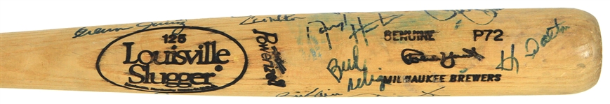 1991 Robin Yount Milwaukee Brewers Team Signed Louisville Slugger Professional Model Game Used Bat w/ 22 Signatures Including Yount, Paul Molitor, Bud Selig & More (MEARS A8/JSA) 