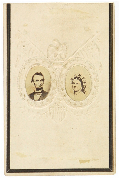1861-65 Abraham Lincoln 16th President of the United States 2.5" x 3.75" CDV Photo Card w/ First Lady Mary Todd