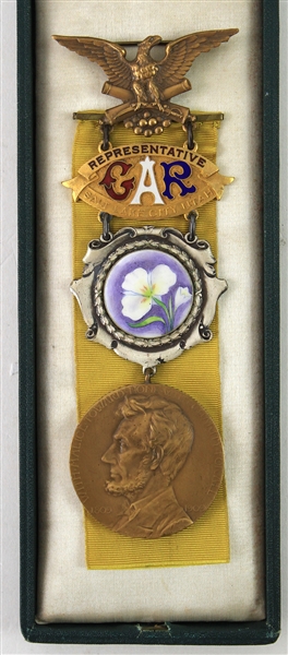 1909 Grand Army of the Republic Abraham Lincoln 100th Birthday Salt Lake City Representative Medal/Ribbon