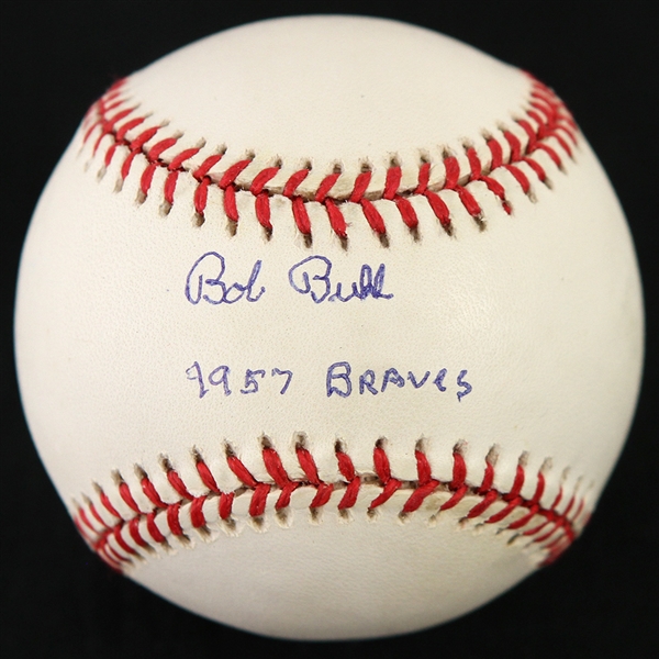 1995-99 Bob Buhl Milwaukee Braves Signed & Inscribed "1957 Braves" ONL Coleman Baseball (*JSA*)