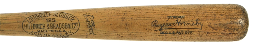 1934-1944 Rogers Hornsby H&B Louisville Slugger Professional Model Team Index Bat (MEARS A8)