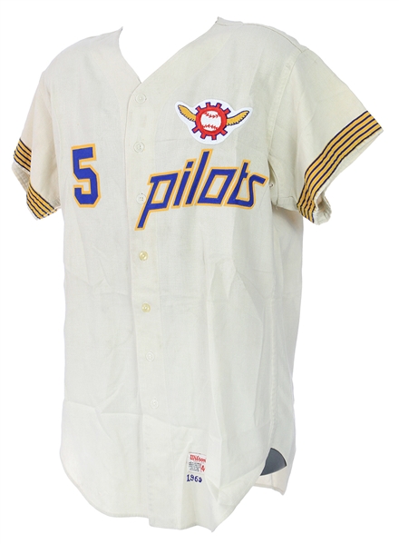 1969 Don Mincher Seattle Pilots Game Worn Home Jersey (MEARS A6)