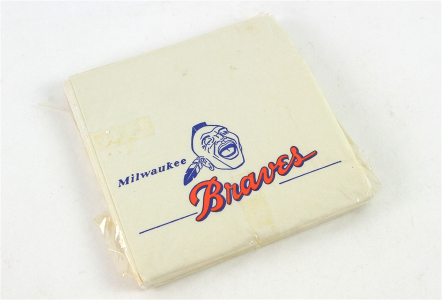 1953-65 Milwaukee Braves Napkins - Pack of Approximately 20
