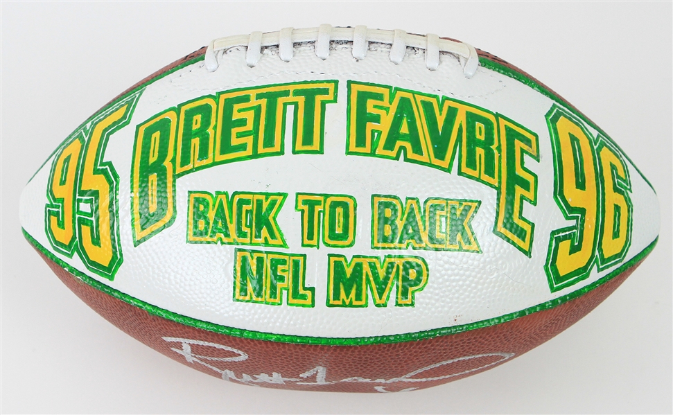 1996 Brett Favre Green Bay Packers Signed ONFL Tagliabue Back to Back NFL MVP Painted Football (MEARS LOA/JSA)