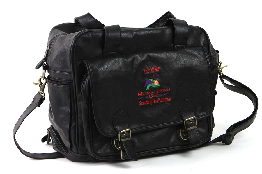 1999 Michael Jordan Golf Scouting Invitational Leather Duffel Bag