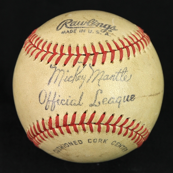 1962 Mickey Mantle Rawlings Official League Campbells Soup Baseball (MEARS LOA)