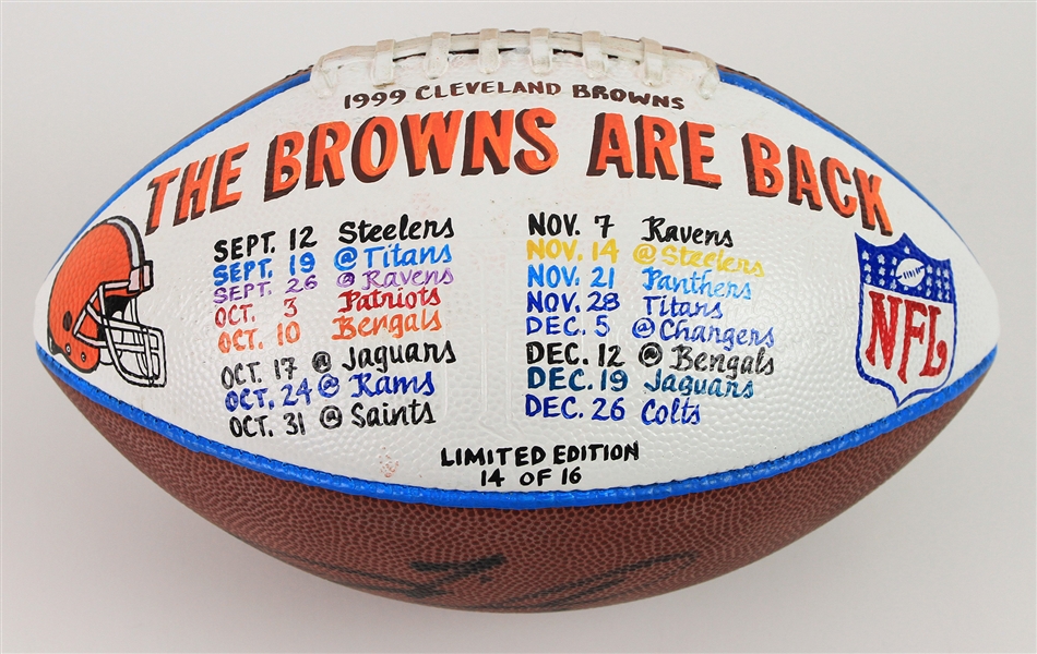 1999 Tim Couch Cleveland Browns Signed ONFL Tagliabue "The Browns Are Back" Presentation Football (MEARS LOA/JSA) 14/16
