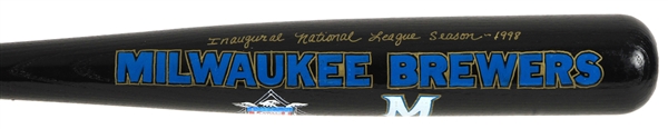 1998 Hank Aaron Milwaukee Brewers Signed Rawlings Adirondack Inaugural NL Season Painted Bat (JSA) 44/100