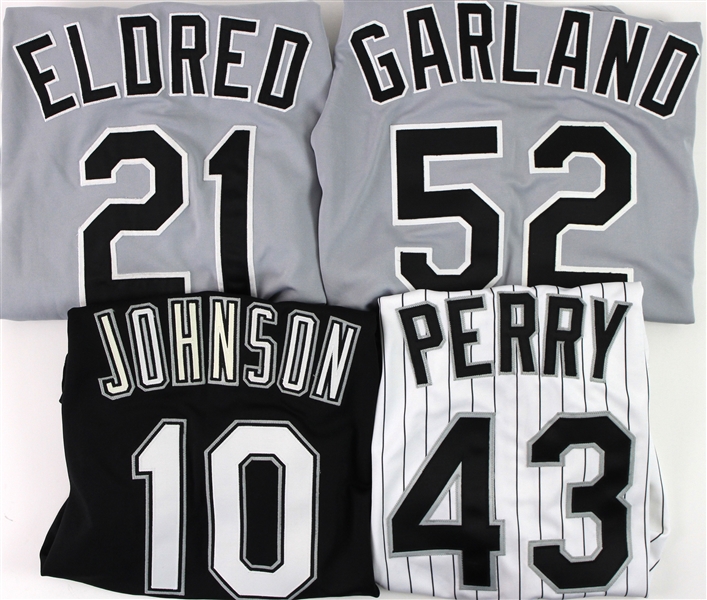 2000 Chicago White Sox Game Worn Jerseys - Lot of 4 w/ Jon Garland Signed, Cal Eldred, Herbert Perry & More (MEARS LOA)