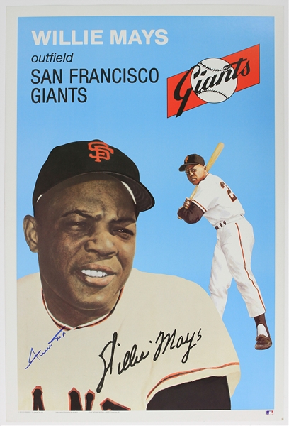 1990 Willie Mays San Francisco Giants Signed 24" x 36" Baseball Cardstock Poster (JSA)