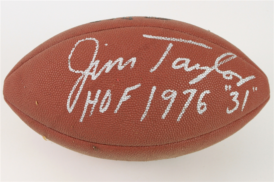 2000s Jim Taylor Green Bay Packers Signed & Inscribed Football (JSA)
