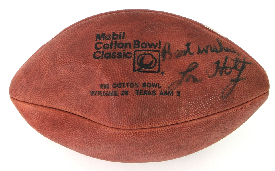 1993 Lou Holtz Notre Dame Fighting Irish Signed Mobile Cotton Bowl Classic Football (JSA)
