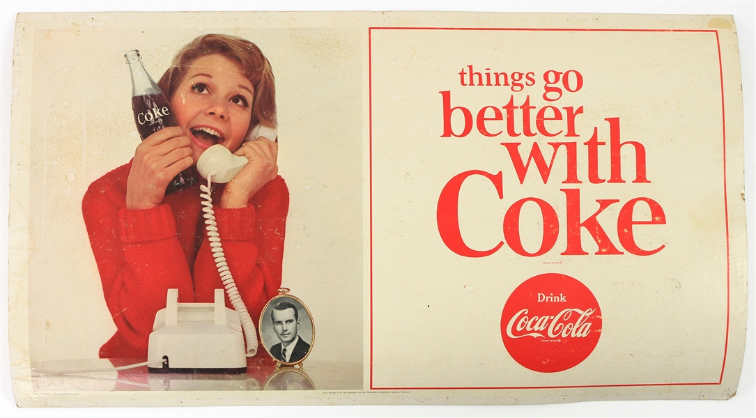 1960s Coca Cola 20" x 36" Things Go Better With Coke Broadside 