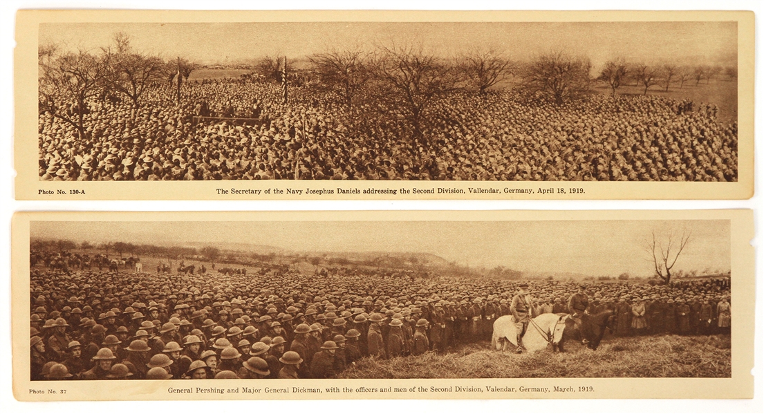 1919 WWI Dual Sided 4" x 15.75" Panoramic Newsprint Photos - Lot of 2 