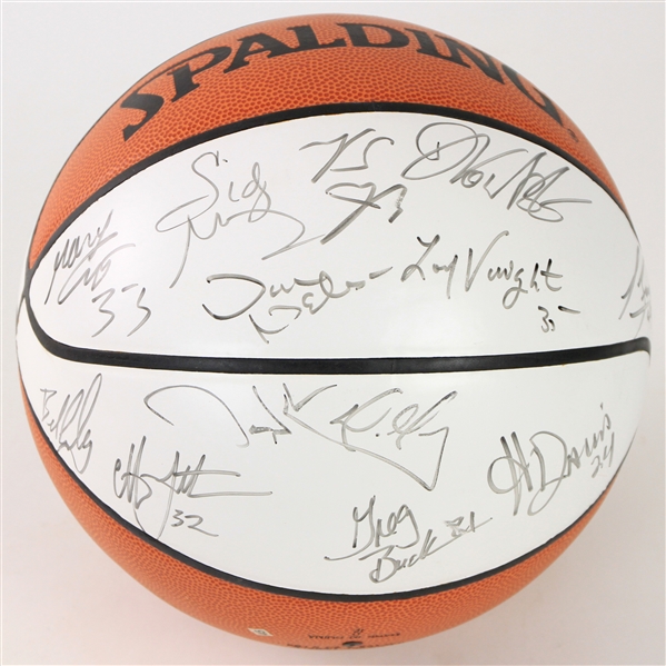 2000-01 Dallas Mavericks Team Signed ONBA Stern Autograph Panel Basketball w/ 18 Signatures Including Steve Nash, Michael Finley, Shawn Bradley & More (JSA)