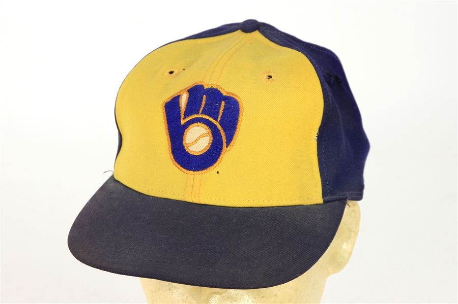 1978-82 Milwaukee Brewers Game Worn Cap (MEARS LOA)