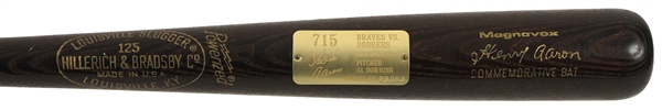 1974 Hank Aaron Atlanta Braves H&B Louisville Slugger Magnavox 715th Career Home Run Commemorative Bat