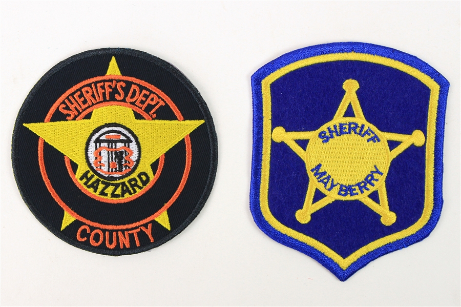 1970s Andy Griffith Show Dukes of Hazzard Mayberry County & Hazzard County Sherriff Patches - Lot of 2 