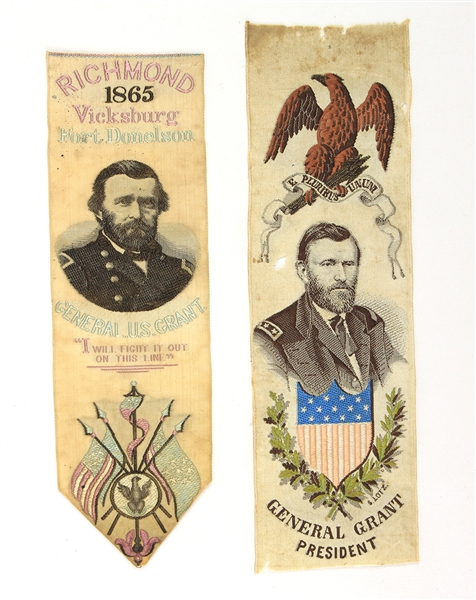 1865-77 Ulysses S. Grant 18th President of the United States Ribbons - Lot of 2
