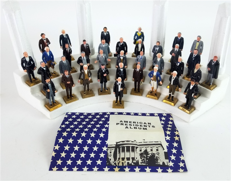 1965 American Presidents Hand Painted Figures Set - Complete Set of 36 w/ Stand & Booklet 