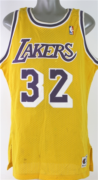 1990-91 Magic Johnson Los Angeles Lakers Signed Home Jersey (MEARS A10/*JSA*)