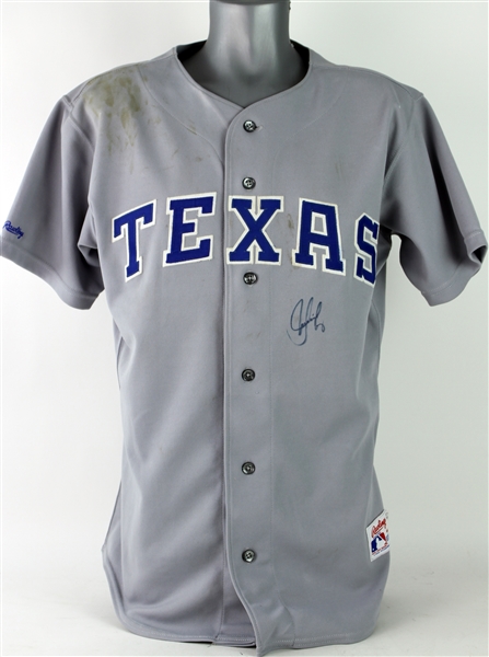 1991 Juan Gonzalez Texas Rangers Signed Game Worn Road Jersey (MEARS 10/JSA)