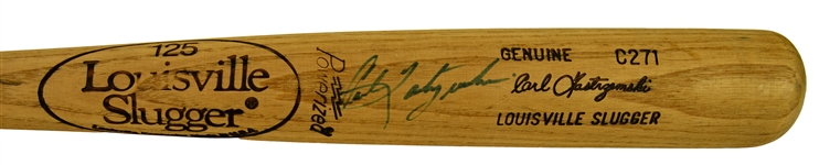 1981 Carl Yastrzemski Boston Red Sox Signed Louisville Slugger Professional Model Bat (MEARS A5/*JSA*)