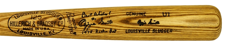 1978 Ozzie Smith San Diego Padres Signed H&B Louisville Slugger Professional Model Bat (MEARS A5/JSA) Rookie Season